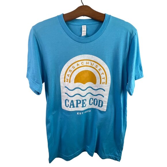 Massachusetts Cape Cod T-Shirt Medium Blue Crewneck Short Sleeve Cotton USA - Picture 1 of 6